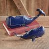 Set of Two Recycled Metal Whales