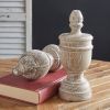 Set of Two Turned Wood Finials
