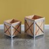 Set of Two Wood Planter Boxes