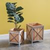 Set of Two Wood Planter Boxes