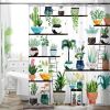 72-in. Watercolor Plants Botanical Floral Flower Pots Succulents Shower Curtain