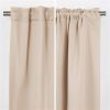 52 x 108 inch Solid Beige Cream Thermal Blackout Curtain Panels - Set of 2