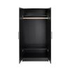 Black Freestanding Bedroom Cabinet Armoire Wardrobe Closet with Hanging Rail