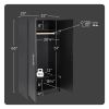Black Freestanding Bedroom Cabinet Armoire Wardrobe Closet with Hanging Rail