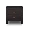 Farmhouse Style Solid Pine Wood 2-Drawer Nightstand Bedside Table in Black