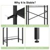 Black Over the Toilet Storage Freestanding Industrial Metal Wood Shelving Unit