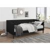 Twin size Modern Black Fabric Upholstered Button-Tufted Daybed