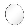 Round 30-inch Circular Bathroom Wall Mirror with Black Frame
