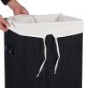 Black Bamboo Laundry Hamper with Removable Liner