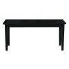Solid Wood Entryway Accent Bench in Black Finish