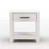 Farmhouse Traditional Rustic White Pine Wood 1-Drawer Nightstand Bedside Table