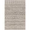 5 ft. x 8 ft. Black Off-White Chevron Coastal Boho Style Indoor Outdoor Area Rug