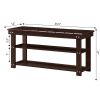Espresso Brown Wood 2-Shelf Shoe Rack Storage Bench For Entryway or Closet