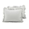 Full/Queen Lightweight Grey Ruffle Reversible Oversized 3 Piece Quilt Set