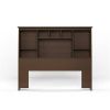 Full size Farmhouse Bookcase Headboard in Espresso Brown Wood Finish