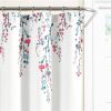 72-inch White Blue Coral Watercolor Floral Shower Curtain