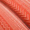 Full/Queen Scandinavian Chevron Orange White Stripe Reversible Cotton Quilt Set