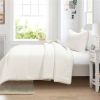 Full/Queen Soft Lightweight Reversible Quilted Comforter Set in White/Beige