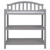 SF Home Baby Toddler Changing Table in Grey Wood Finish with Changing Pad