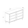 Farmhouse Rustic Walnut Mid Century 6 Drawer Dresser