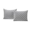 King size 3-Piece Reversible Cotton Yarn Woven Quilt Set in Grey and White