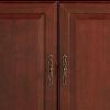71-inch High 3-Shelf Wooden Bookcase with Storage Drawer in Cherry Finish