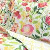 King/Cal King Lightweight Polyester Scalloped Edges Floral Quilt Set