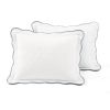 King/Cal King White Blue Scalloped Edge Reversible Thin Light Quilt Set