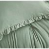 Oversized King Sage Microfiber 3-Piece Comforter Set with Ruffled Edge Trim