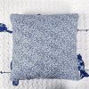 King size Blue White Navy Floral Birds On Wire Lightweight 7 Piece Quilt Set