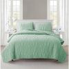 King Coastal Beach Starfish Seashell Seahorse Light Green Teal Quilt Set