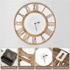 20-inch Classic Farmhouse Natural Wood Roman Numerals Wall Clock