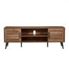 Modern Rustic Wood Finish TV Stand with Mid-Century Legs - for TV up to 65-inch
