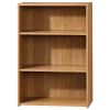 Modern 3-Shelf Bookcase with 2 Adjustable Shelves in Oak Wood Finish