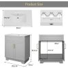 Modern 30-inch Gray Wood Finish Bathroom Vanity with White Ceramic Sink