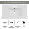 Modern 30-inch Gray Wood Finish Bathroom Vanity with White Ceramic Sink