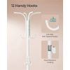 Heavy Duty White Metal Coat Rack with Umbrella Holder