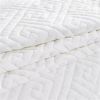 Queen size Ivory White Velvet Microfiber Polyester Reversible 3-Piece Quilt Set