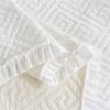 Queen size Ivory White Velvet Microfiber Polyester Reversible 3-Piece Quilt Set