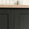 FarmHouse Black Oak Drawer and Garment Rod Wardrobe Armoire
