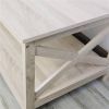 Contemporary Farmhouse Coffee Table in Rustic White Oak Wood Finish