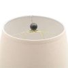 Traditional Bronze Metal Finish Table Lamp with Beige Linen Shade