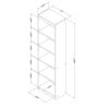 Narrow 5-Shelf Bookcase Slim Storage Shelving Unit Dark Blue Black Wood Finish