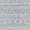 6.5 ft. x 9 ft. Blue Grey Chevron Coastal Boho Style Indoor Outdoor Area Rug