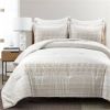 Full/Queen Scandinavian Chevron Beige Taupe 5 Piece Lightweight Comforter Set