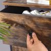 Farmhouse Wood Top Lightweight 6 Fabric Drawer Dresser