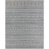 2 ft. x 3 ft. Blue Grey Chevron Coastal Boho Style Indoor Outdoor Area Rug