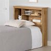 Twin size Modern Scandinavian Style Bookcase Headboard in Oak Wood Finish