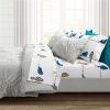 Full Teal Yellow White Floral Birds on Wire Soft Polyester 6 Piece Sheet Set