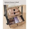 Industrial Modern Metal Wood Jewelry Armoire Cabinet Organizer Mirror on Wheels